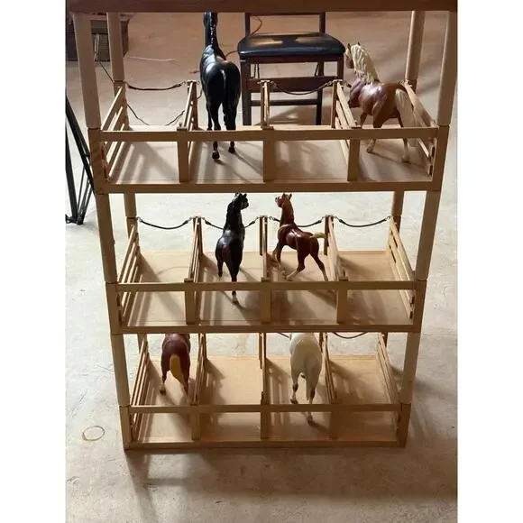 Vintage 1990s Wooden Deluxe 3-Tier Breyer Stable Barn Structure with 9 Stalls - Picture 9 of 12